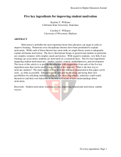 Five key ingredients for improving student motivation