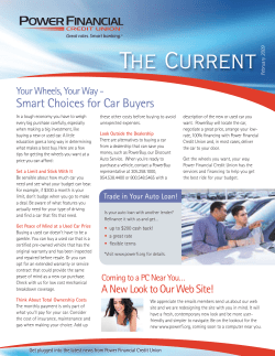 Smart Choices for Car Buyers - Power Financial Credit Union
