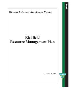Richfield RMP - Bureau of Land Management
