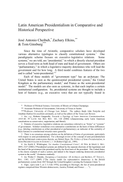 Latin American Presidentialism in Comparative