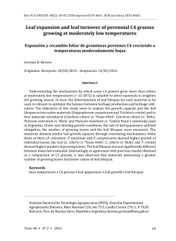 Leaf expansion and leaf turnover of perennial