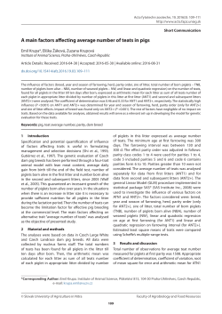 A main factors affecting average number of teats in pigs