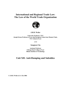 Anti-Dumping and Subsidies