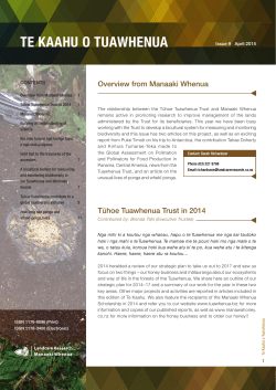 Te Kaahu o Tuawhenua Issue 9 April 2015