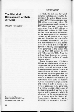 The Historical Development of Delta Air Lines Malcolm Fairweather