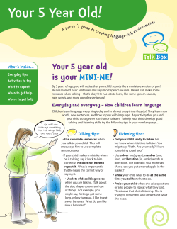 Talk Box Newsletter: Five Year Old