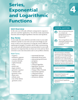 Series, Exponential and Logarithmic Functions