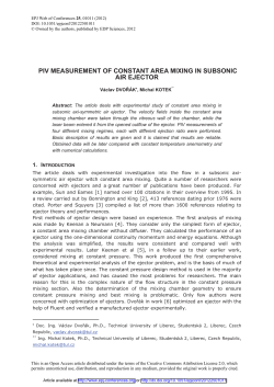 PIV measurement of constant area mixing in subsonic air ejector