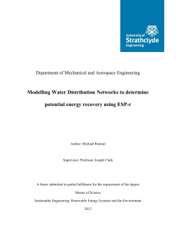 Modelling Water Distribution Networks to determine potential energy