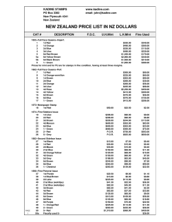 Price List in NZ