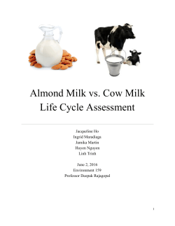 Almond Milk vs. Cow Milk Life Cycle Assessment