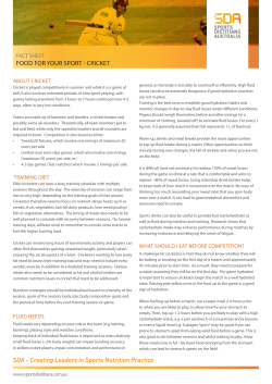 food for your sport - cricket