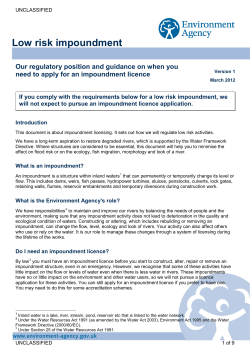 Low risk impoundment - UK Government Web Archive