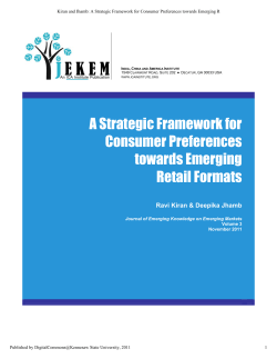 A Strategic Framework for Consumer Preferences towards Emerging