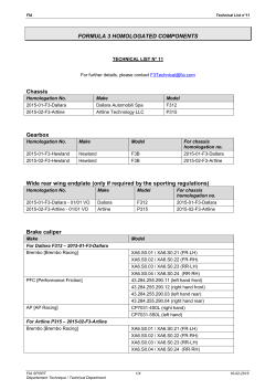 FORMULA 3 HOMOLOGATED COMPONENTS Chassis