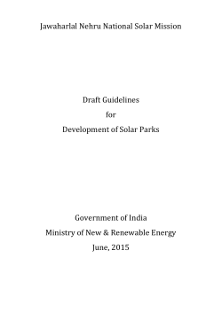 Jawaharlal Nehru National Solar Mission Draft Guidelines for
