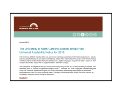 The University of North Carolina Section 403(b) Plan Universal