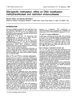 Site-specific methylation: effect on DNA