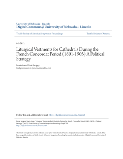 Liturgical Vestments for Cathedrals During the French Concordat