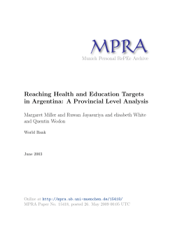 Reaching Health and Education Targets in Argentina
