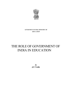 the role of government of india in education