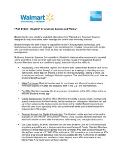 FACT SHEET: Bluebird&reg; by American Express and Walmart