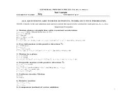 Test 1 sample problems