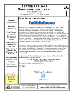 September 2015 - Monsignor Leo Cleary Elementary School