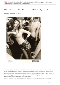 "Art and Homosexuality". A Controversial Exhibition Opens in - i