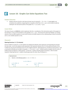 Lesson 16: Graphs Can Solve Equations Too