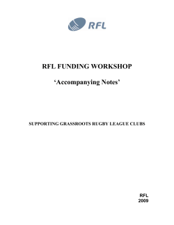 RFL FUNDING WORKSHOP `Accompanying Notes`