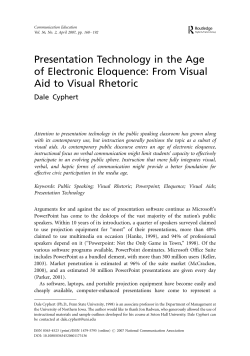 Presentation Technology in the Age of Electronic Eloquence: From