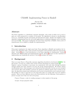 Implementing Paxos in Haskell - Stanford Secure Computer