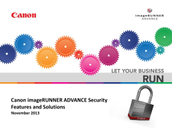 Canon imageRUNNER ADVANCE Security Features and Solutions
