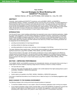 Tips and Strategies for Mixed Modeling with SAS