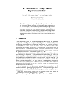 A Lattice Theory for Solving Games of Imperfect Information
