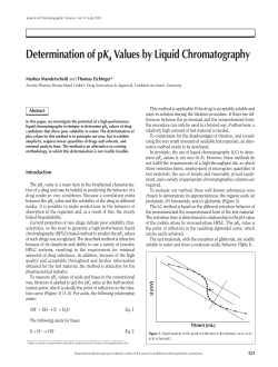 Determination of pKa Values by Liquid Chromatography