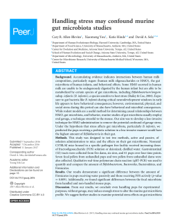 Handling stress may confound murine gut microbiota studies