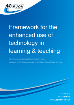 UCP Marjon 3E Framework for e
