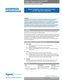 Type 81P Relief Valve for Liquid Service Catalogue