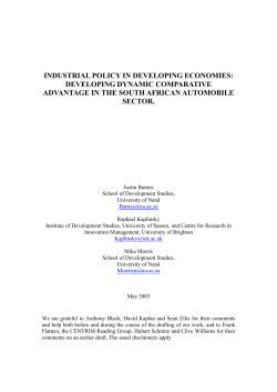 industrial policy in developing economies: developing dynamic