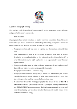 A guide to paragraph writing