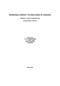 Renewable Energy Technologies in Tanzania