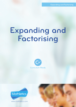 Expanding and Factorising