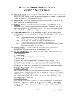 PPSL Playoff Rules - Peninsula Parishes / Schools League
