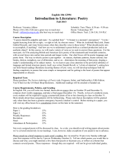 Syllabus - University of Oregon`s English Department