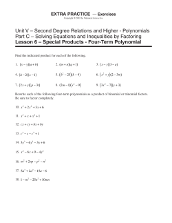 Special Products – Four-Term Polynomial