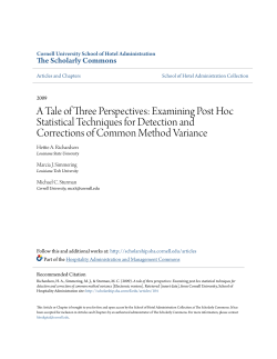 A Tale of Three Perspectives - The Scholarly Commons