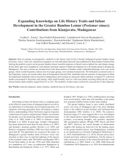 Expanding Knowledge on Life History Traits and Infant Development