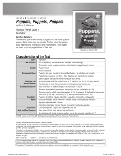 Puppets, Puppets, Puppets - Houghton Mifflin Harcourt